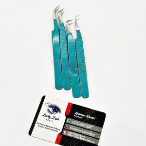 Professionnel personnalisé étiquette 3D Volume Extension de cils nouvelle couleur forme différente pince à épiler en acier inoxydable beauté pointue - Product Image 4