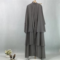 Thobe / Thawb Vente en gros Vêtements islamiques pour femmes Robe maxi musulmane perlée Abaya avec foulard
