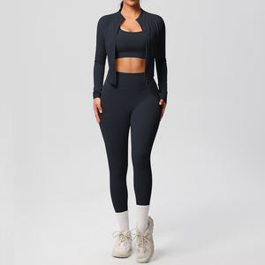 Ensemble de vêtements de sport pour femmes de qualité supérieure OEM, vêtements de sport de haute qualité, leggings de yoga à taille élastique en gros - Product Image 4