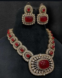 Venta caliente Kundan collar pendientes conjunto nupcial collar pendientes chapado en oro joyería declaración collar conjunto joyería - Product Image 4