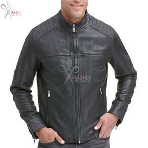 Veste bomber en toile noire à fermeture éclair de haute qualité pour homme, coupe ajustée, cuir véritable, streetwear, finition premium, durable, mode décontractée - Product Image 4