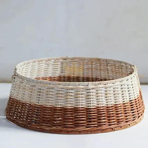 Magnifique Design jupe en rotin et osier pour arbre de noël, collier en rotin naturel fait à la main, décoration pour arbre de noël, saison de noël - Product Image 6