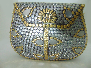 Hot Sale Metal <b>Stud</b> Vintage Clutch Purse for Women Luxury Wedding Evening <b>Bags</b> by Lowellcraft.com Made in Delhi - Product Image 4