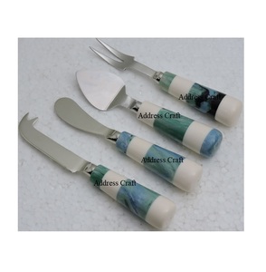 El mejor regalo de Navidad, cubiertos de acero inoxidable, juego de queso con mango de resina, cubiertos para el hogar, herramienta de corte de queso, vajilla, cubiertos - Product Image 1