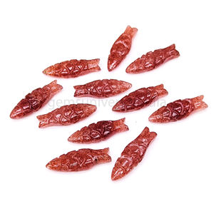 Perles de pierres précieuses sculptées en quartz fraise naturel poisson lisse breloques 8x25mm perles de sculpture en pierre de quartz pour la fabrication de bijoux en vrac - Product Image 5