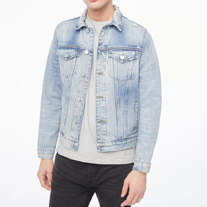 Wholesale Casual Winter Streetwear <b>Funky</b> Slim Fit Ripped Denim Jean <b>Jackets</b> for Men - Product Image 1