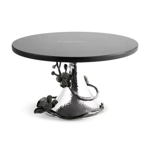 แท่นวางเค้กโลหะชุบโครเมียมพร้อมรูปทรงกลมสำหรับโต๊ะงานแต่งงานงานวันเกิด - Product Image 3