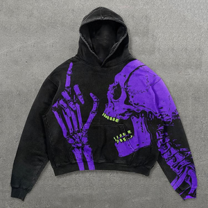 เสื้อฮู้ดดี้สตรีทแวร์ผู้ชายผ้าถักเนื้อหนา 400GSM คุณภาพสูง พิมพ์ลายดิจิทัลตามสั่ง ผ้าโพลีเอสเตอร์/คอตตอน ทรงโอเวอร์ไซส์ - Product Image 1