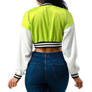 Vintage Style Cropped <b>Wool</b> Varsity Jackets for Women Short Length Knitted <b>Fabric</b> Winter Streetwear Varsity Jacket - Product Image 2
