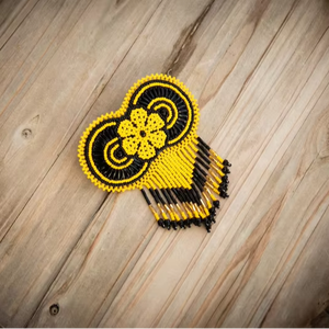 Ethnic beaded <b>barrette</b>, Indigenous <b>hair</b> clip, Huichol <b>hair</b> accessory, Native beaded product, , Indigenous made, powwow regalia - Product Image 1