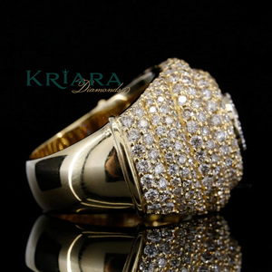 Anillo de Diamantes de Oro Amarillo y Plata 925 para Mujer, Corte Brillante Redondo, Diamantes Cultivados en Laboratorio, Joyería de Lujo para Boda - Product Image 3