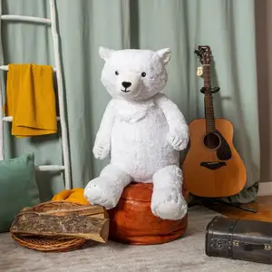 Nanuq l'orso polare peluche gigante 100cm-realizzato in francia-orsacchiotto di peluche bianco gigante-regali di peluche per bambini