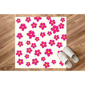 พรมดอกไม้สีชมพู, พรมพิมพ์ลาย, พรมพฤกษศาสตร์, พรมนุ่มและหนา, พรมเนื้อนุ่มแบบไม่ทอ - Product Image 5