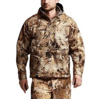 Veste de chasse camouflage imperméable pour homme, veste tactique silencieuse en softshell avec capuche en polaire, coupe-vent, thermique, pour la pêche en plein air