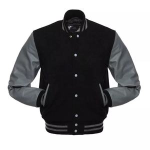 Patchs de broderie OEM Veste universitaire à manches en cuir Personnaliser Plus Size Perfect Streetwear Vestes et manteaux Letterman Varsity - Product Image 3