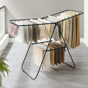 Có Thể Gập Lại Tiết Kiệm Không Gian Kim Loại Giặt Bướm Sấy Quần Áo Giá Với Vớ Clip - Product Image 2