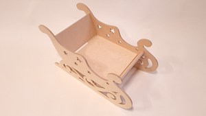 Cesta de trineo de madera para fiestas, decoración de interiores y exteriores - Product Image 4