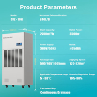 Déshumidificateur industriel efficace de chauffage de 240L 10 kg/h LGR déshumidificateur commercial résistant de garage de sous-sol haute température