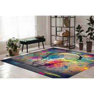 Tapis imprimé graffiti léger : moderne, luxueux, décoration de salon, paillasson, tapis fin non tissé - Product Image 2