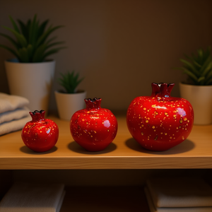 Ensemble de 3 décorations créatives pour la maison en polyester en forme de grenade - Product Image 3