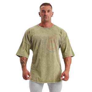 Camiseta de algodón pesado de alta calidad para hombre, diseño de hombro caído de gran tamaño, estilo liso en blanco incluido, servicio OEM 2025 - Product Image 3