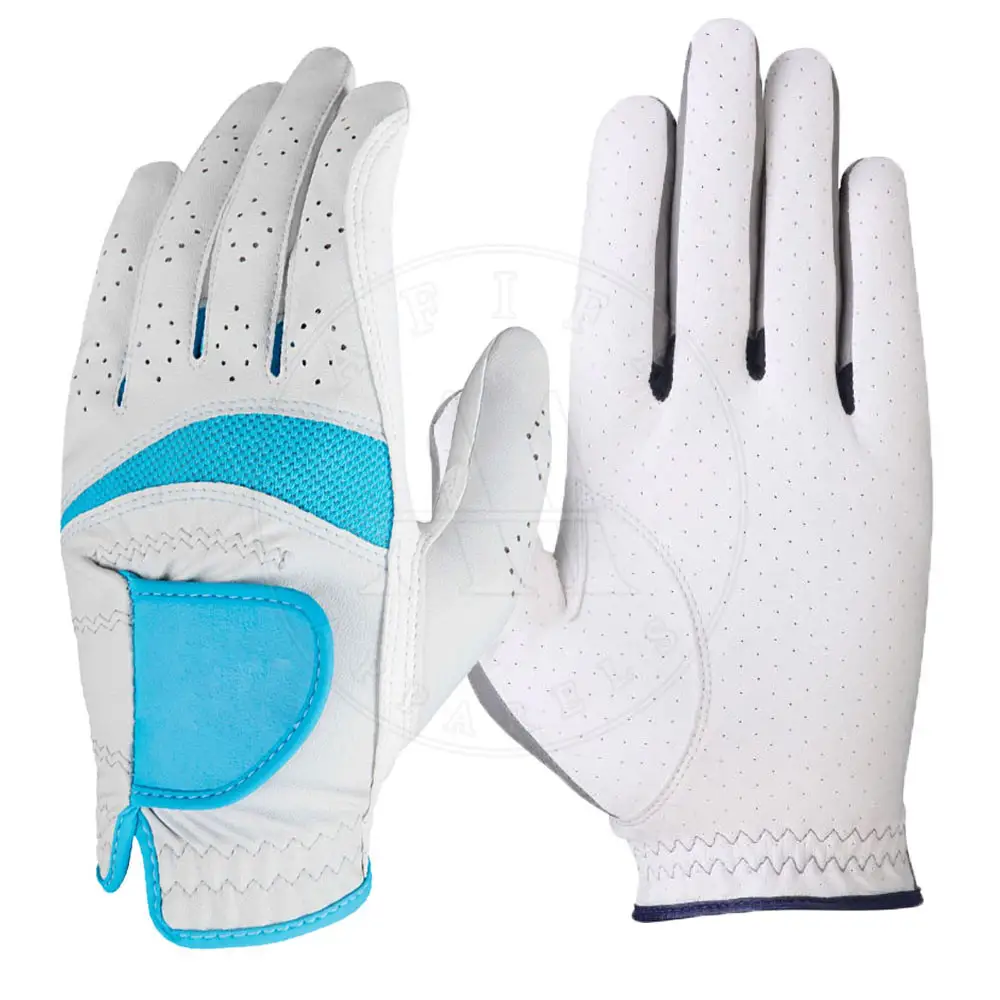 Gant de golf respirant en cuir Cabretta couleur douce Gants de golf sport avec logo personnalisé