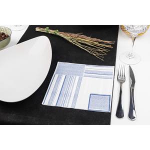 Serviettes imprimées Campos bleues 40x40cm, Bambutex Naturel, 600 pièces, B2B - Product Image 4