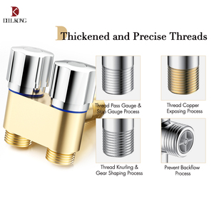 Toilette à main 1 entrée/2 sortie G1/2 Double contrôle Robinet de machine à laver Pulvérisateur à main Valve <span class=keywords><strong>d</strong></span>'<span class=keywords><strong>angle</strong></span> <span class=keywords><strong>pour</strong></span> salle de bain Bidet - Product Image 4