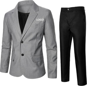 Venta al por mayor precio barato trajes de los hombres formal novio oficina de negocios mejor calidad traje de los hombres de negocios pantalón abrigo con logotipo personalizado - Product Image 2