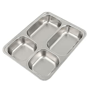 FOURNISSEUR EN GROS COMPARTIMENTS DE MÉNAGE DE CANTINE SCOLAIRE SERVEUR D'ALIMENTS PLATEAU D'ALIMENTATION EN MÉTAL EN ACIER INOXYDABLE ACCESSOIRES DE CUISINE SERVEUR D'ALIMENTS - Product Image 2