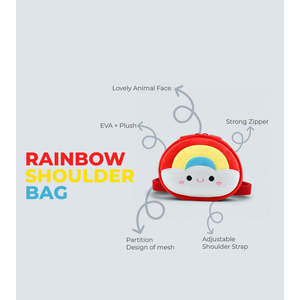 Kids' Rainbow Shoulder Bag Lightweight & Waterproof Tykle 3D Plush Design Chic <b>Purses</b> - Product Image 3
