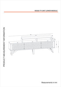 Meuble TV Rosso de luxe exclusif Panneau de particules blanc noyer de style ferme moderne du meilleur vendeur de Turquie pour le salon - Product Image 6