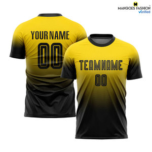 ชุดเสื้อฟุตบอลสีดำสีทองพิมพ์ลายแบบถ่ายเทความร้อนกางเกงขาสั้นมีสายรัดเอวยางยืดปรับสีได้ใส่สบายที่สุด - Product Image 6