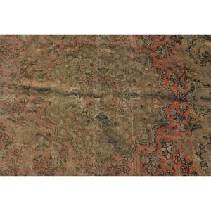 Tapis turc vintage 5.7x9,7 pieds Beige rose tissage plat laine avec motif patchwork pour décorations de salon ou utilisation couloir - Product Image 5