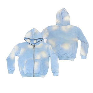 Sweat à capuche zippé à imprimé épais et bouffant personnalisé et pantalon de survêtement évasé ensemble de jogging survêtement 100% coton délavé à l'acide pour hommes - Product Image 4