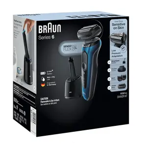 Rasoir électrique Braun Series 6 6090cc pour hommes avec tondeuse SmartCare Center pour barbe et chaume