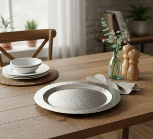 Assiettes et Plats – Assiette de Présentation Ronde en Acier Inoxydable pour la Maison, l'Hôtel, le Restaurant, les Mariages et les Fêtes - Product Image 5