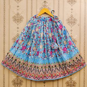 Conjunto de Lehenga Choli para Niñas Shoryam Fashion, Estampado Floral Jaipuri, Poliéster |   Ropa de Fiesta para Bodas de Diwali - Product Image 4