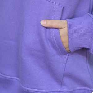Felpa con cappuccio lavanda per donna in pile di cotone con cappuccio Casual Streetwear pronto a non spedire alcuna tariffa con consegna rapida - Product Image 5