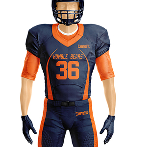 Haut d'équipe numéroté en maillot de football américain en polyester 100% avec caractéristique respirante à manches courtes - Product Image 4