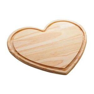 Tabla de Cortar de Cocina de Madera Natural en Forma de Corazón con Diseño Grueso y Canal para Jugos para Uso Intensivo - Product Image 1