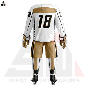 Vente en gros de vêtements de sport de haute qualité pour adultes, uniformes de hockey sur glace confortables, ensembles de vêtements de sport à impression numérique 100% polyester à séchage rapide - Product Image 6