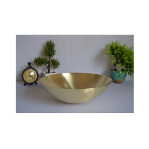 Bol de service rond polonais mat en laiton fantaisie Style chaud indien bol de service en laiton rond profond bol de service unique à salade - Product Image 1