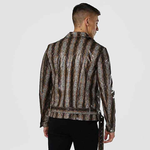 Chaqueta de cuero para hombre hecha en fábrica de calidad superior de estilo antiguo Chaqueta de cuero para hombre de embalaje personalizada de peso pesado - Product Image 2