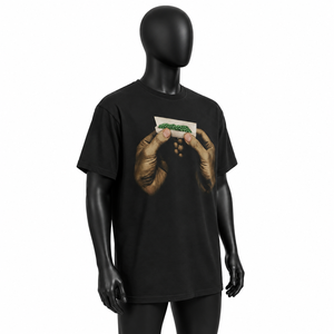 Camiseta negra de manga corta para hombre, informal, de corte regular, cuello redondo, de algodón. - Product Image 3