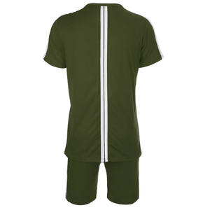 Ensemble d'été pour hommes de couleur verte, au prix de gros, vêtements de ville d'extérieur élégants et ajustés, ensembles d'été deux pièces au design personnalisé - Product Image 6