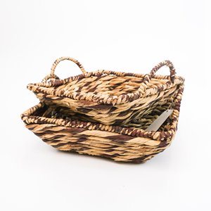 Plateaux tressés pour cadeau de pendaison de crémaillère, plateau en jacinthe d'eau de haute qualité, conteneur, organisateur d'affichage de pièce - Product Image 3