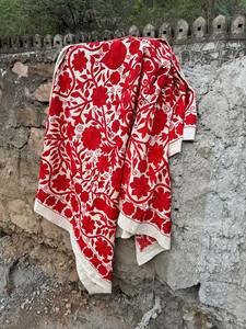Vintage Inspired Hand Embroidered Suzani Quilt – Colorful Floral <b>Bed</b> <b>Cover</b>, Boho Chic Bedroom Accent, Handmade Textile Art - Product Image 3