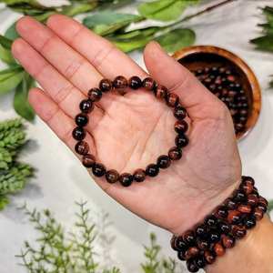 Red Tiger's Eye Beaded <b>Bracelet</b> Trendy Style for Wedding Great for Root Sacral Solar Plexus Chakra Healing or Gift - Product Image 5
