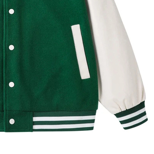 Vente chaude vestes d'université pour hommes pour l'hiver cuir et laine vêtements décontractés et de plein air tissu de toile produit de vente chaud - Product Image 3